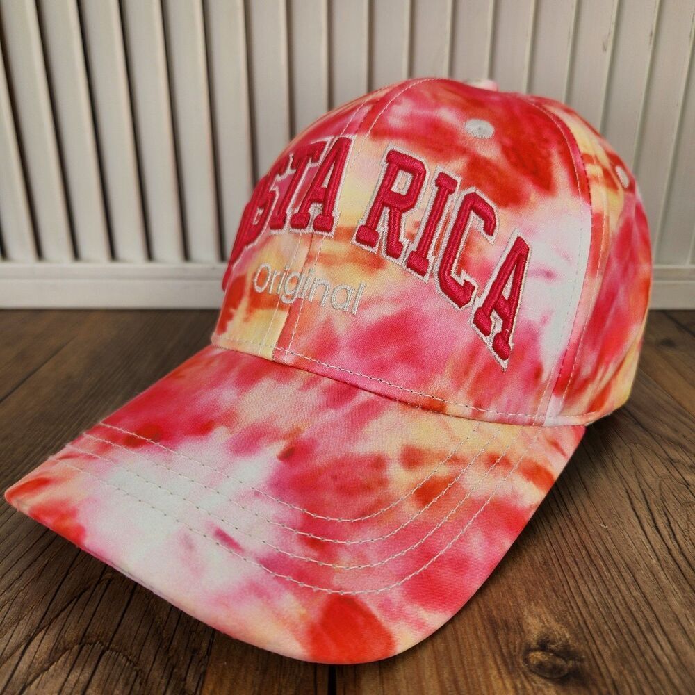 Robin Ruth Costa Rica Tie Dye Hat Pink Pura Vida Designer Baseball Cap Tropical